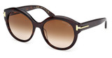 Tom Ford Eyeglasses FT1251 dark havana / gradient brown/52F
