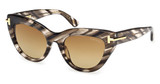 Tom Ford Eyeglasses FT1252 coloured havana / gradient brown/55F