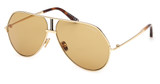 Tom Ford Eyeglasses FT1281 shiny deep gold / brown/30E