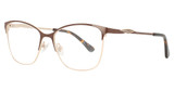 Optimate Eyeglasses A1035 Gold with Brown On Rim/GLD/BRN
