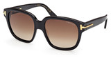 Tom Ford Eyeglasses FT1236-F shiny black / gradient brown/01F