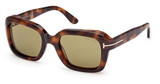 Tom Ford Eyeglasses FT1283 blonde havana / green/53N