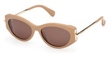 MaxMara Eyeglasses MM0167 matte light brown / brown/46E