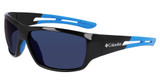 Columbia Eyeglasses C525SP N UTILIZER SHINY BLACK & BLUE/BLUE MIRROR/011