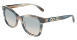 Ferragamo Eyeglasses SF2108S STRIPED SAND BLUE/314