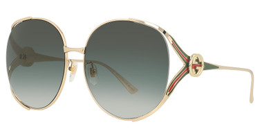 Gucci Eyeglasses GG0225S GOLD-GOLD-GREY/001