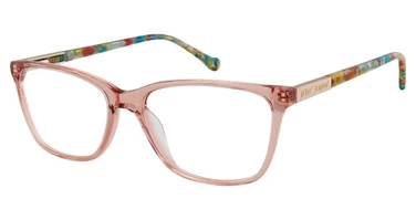 BETSEY JOHNSON Eyeglasses CRYSTAL CLEAR PINK/PNK