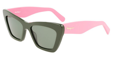 Ferragamo Eyeglasses SF929S DARK GREEN/PEONIA PINK/304