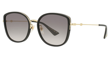 Gucci Eyeglasses GG0606SK BLACK-GOLD-GREY/001