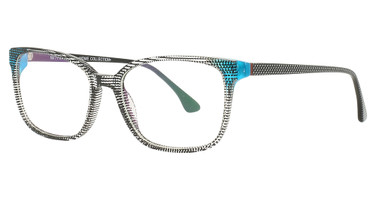 NW77th Eyeglasses Credenza GREY PATTERN WITH BLUE END PIECES/DOT BLU