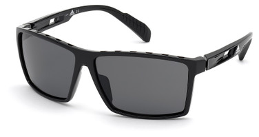 Adidas Sport SP0010 shiny black / smoke polarized/01D