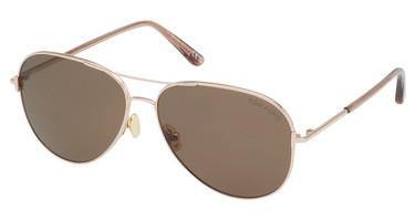 Tom Ford Eyeglasses FT0823 shiny rose gold / brown polarized/28H