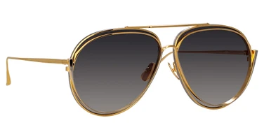 Linda Farrow Eyeglasses LFL1410S FRANCISCO YELLOW GLD/WHT GLD/GREY GRAD/002