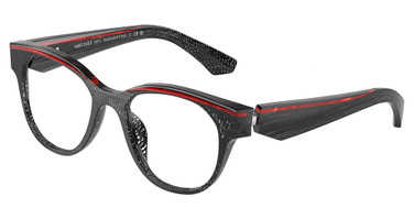 ALAIN MIKLI Eyeglasses A03520 POINTILLEE BLACK/ROUGE N/001