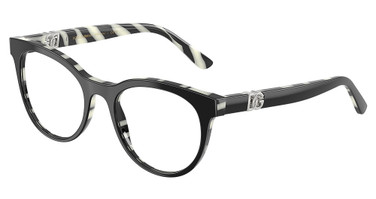 DOLCE & GABBANA Eyeglasses DG3399 BLACK ON ZEBRA/3372