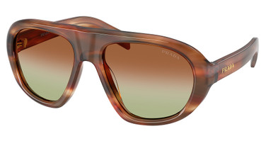 Prada Eyeglasses PR C05SF STRIPED OAK/24G70T