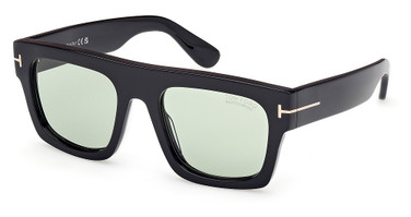 Tom Ford Eyeglasses FT0711 shiny black / green/01N