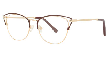 Oscar De La Renta Eyeglasses OSL744 Shiny Dark Red/Shiny Gold/615