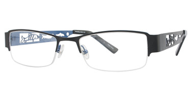 Encore Vision Eyeglasses Salmon Black/Blue