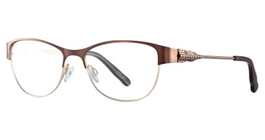Easyclip Eyeglasses EC405 1-Satin Brown & Shiny Gold/10