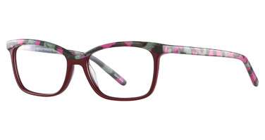 Easyclip Eyeglasses EC395 Burgundy & Pink & Green & Light Green/30