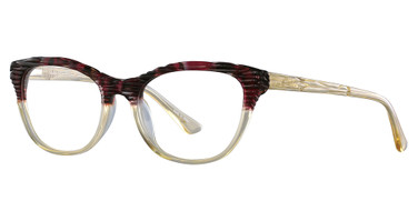 Paradox Eyeglasses P5030 Dark Brown & Raspberry Marbled & Light Crystal Yellow/10