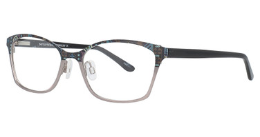 Easyclip Eyeglasses EC484 Blue Pattern & Silver/20