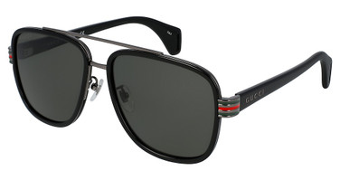 Gucci Eyeglasses GG0448S BLACK-BLACK-GREY/001