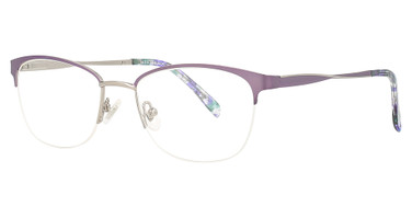Optimate Eyeglasses A1037 Gunmetal with Purple On Rim/GUN/LPL