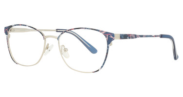 Cafe Lunettes Eyeglasses CAFE3319 Navy Floral/Silver/C-2