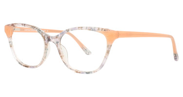 Easyclip Eyeglasses EC556 Light Coral & Crystal Light Grey Marbled/ Light Coral/40