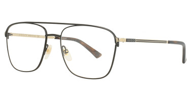 Gucci Eyeglasses GG0833O BLACK-GOLD-TRANSPARENT/001