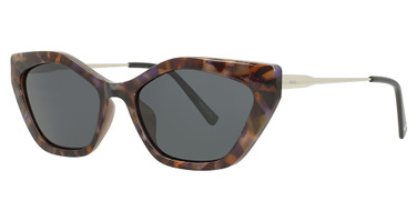 INVU Eyeglasses INVU-246 Violet - Amber / Chrome/1