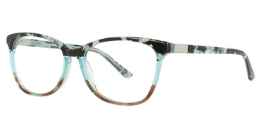 Easyclip Eyeglasses EC563 Crystal Teal & Black Marbled & Demi Brown/60