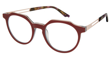 Coco & Breezy Eyeglasses CBGENUINE Burgundy-Grey-Rose Gold/101