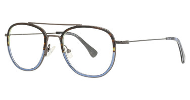 Hurley Eyeglasses HMO102 Shiny Gun / Brown Horn-Blue Gradient/460