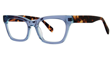 Genevieve Paris Design Eyeglasses CAUTIOUS blue crystal/tort