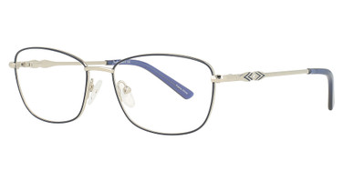 Joan Collins Eyeglasses 9877 Silver/Blue