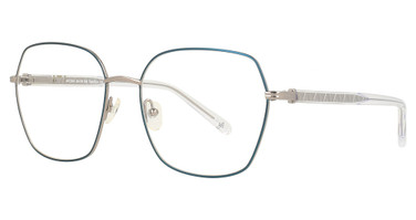 Adrienne Vittadini Eyeglasses 1304 Teal/Gun