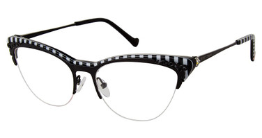 BETSEY JOHNSON Eyeglasses STRIPE HYPE Black/BLK