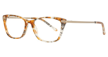 Easyclip Eyeglasses EC628 Amber & Grey & Crystal / Satin Gold/10