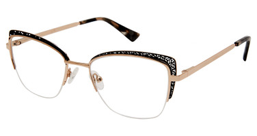 Nicole Miller Eyeglasses LA BOCA GOLD/EBONY/C01