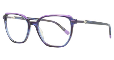 Easyclip Eyeglasses EC669 Transparent Dark Purple & Purple Solid Trim/80