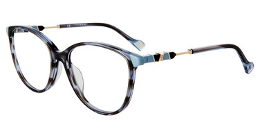 Yalea Eyeglasses VYA071 Striped Grey 01EX