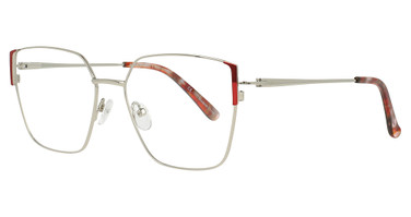 Adin Thomas Eyeglasses AT-594 Chrome / Cherry/1