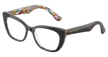 DOLCE & GABBANA KIDS Eyeglasses DX3357 HAVANA ON WHITE BARROW/3217