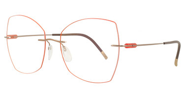 Silhouette Eyeglasses Purist Color Groove 5561 Geometric papaya/6145