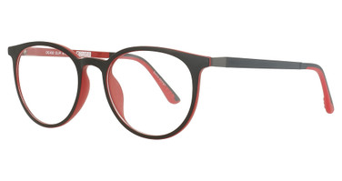 DICAPRIO Eyeglasses DC402 CLIP Black Burgundy