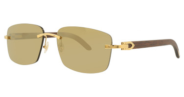 Cartier Eyeglasses CT0013RS GOLD-BROWN-BRONZE/001