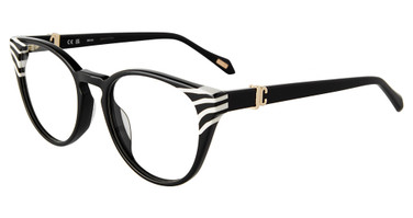 Just Cavalli Eyeglasses VJC046V Black w/White Temple 0981